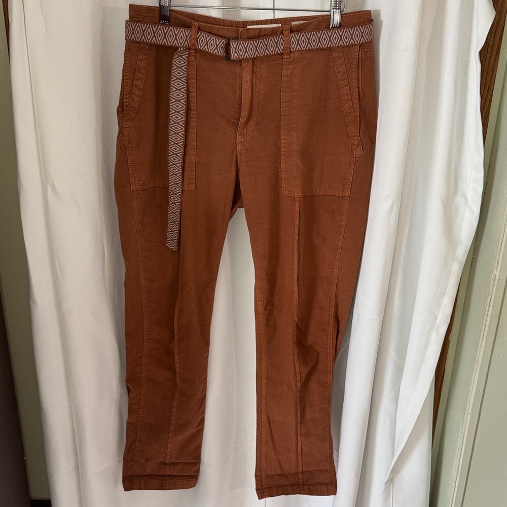 Anthropologie Women's The Wanderer Pants 29 Rust Belted Utility
